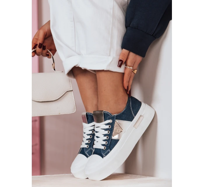 Dámské tenisky na platformě denim model 21983986 - Dstreet Dámské tenisky na platformě denim model 21983986 - Dstreet