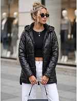 Dámska prešívaná bunda s odnímateľnou kapucňou, čierna, FashionStreet TY5795 Dámska prešívaná bunda s odnímateľnou kapucňou, čierna, FashionStreet TY5795