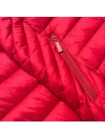 Červená prešívaná dámska bunda na prechodné obdobie (5M783-270) Červená prešívaná dámska bunda na prechodné obdobie (5M783-270)