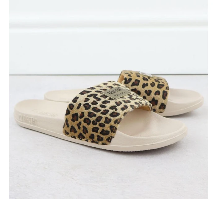 Dámske maskáčové plážové žabky bazén béžová SS274715