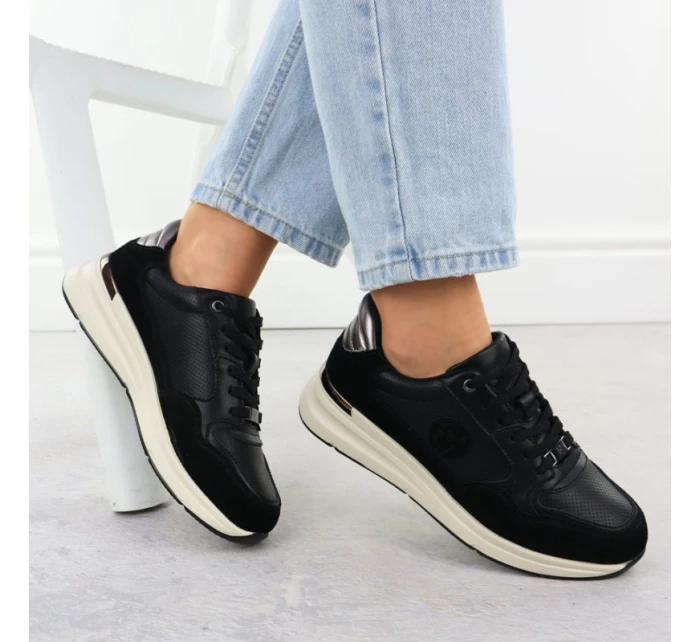 Dámske čierne kožené čižmy Filippo DP7106/25