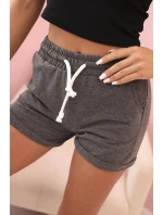 Dámske bavlnené šortky s elastickým pásom graphite