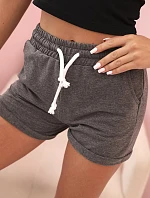 Dámske bavlnené šortky s elastickým pásom graphite