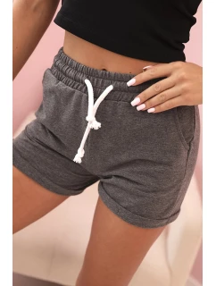 Dámske bavlnené šortky s elastickým pásom graphite