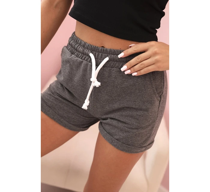 Dámske bavlnené šortky s elastickým pásom graphite