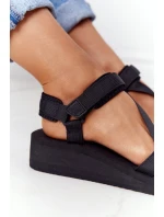 Piankowe Sandały Na Koturnie Big Star FF274A349 Czarne