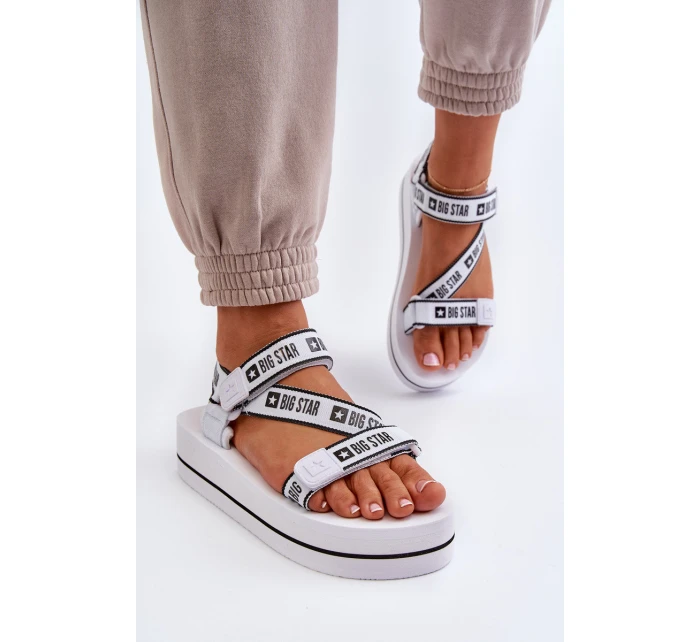 Dámské sandály na platformě Big Star model 21652651 Bílé - Big Star Shoes Dámské sandály na platformě Big Star model 21652651 Bílé - Big Star Shoes