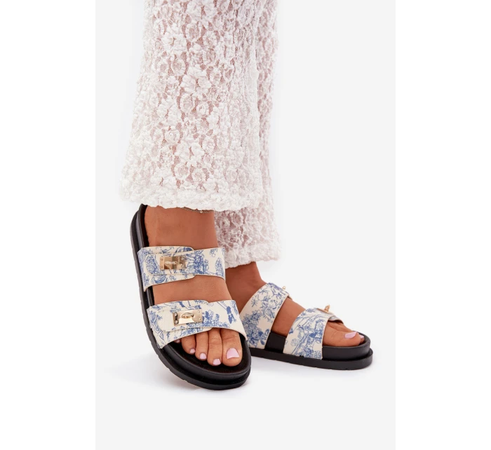 Vzory Sandály Dámské Na Platformě Modré model 21703798 - Boto Vzory Sandály Dámské Na Platformě Modré model 21703798 - Boto