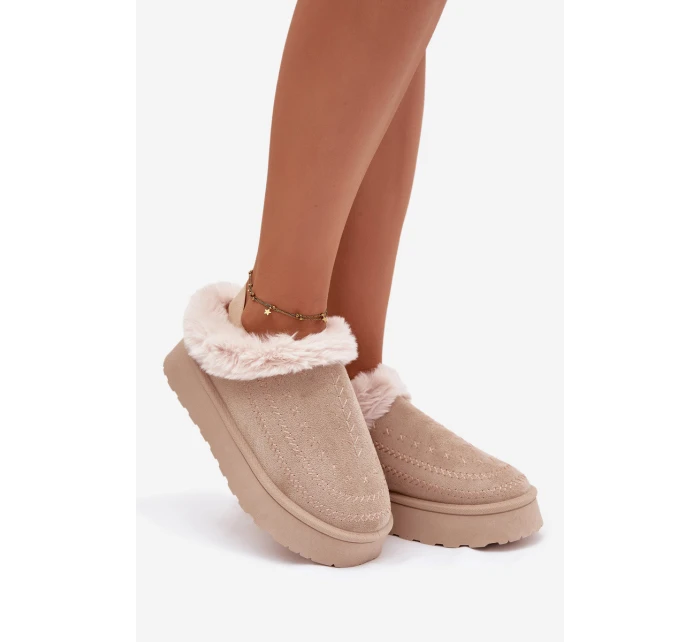 Dámské sněhule na platformě s a světle béžové model 21788048 - Boto Dámské sněhule na platformě s a světle béžové model 21788048 - Boto