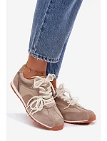 Kožené semišové dámské tenisky Big Star model 22100153 béžové - Big Star Shoes