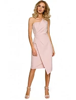 M409 ceruzkové šaty badeau - púdrové