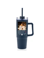 Cestovní termoska s průhledným víčkem s vlastním odkazem na oblíbenou písničku