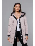 Dámska tenká bunda s kakaovým lemovaním (B8145-51)