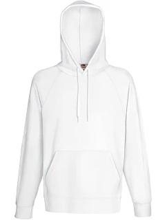 Fruit of the Loom Lightweight Hooded Sweat Pánska mikina s kapucňou a raglánovými rukávmi 16.2140 biela