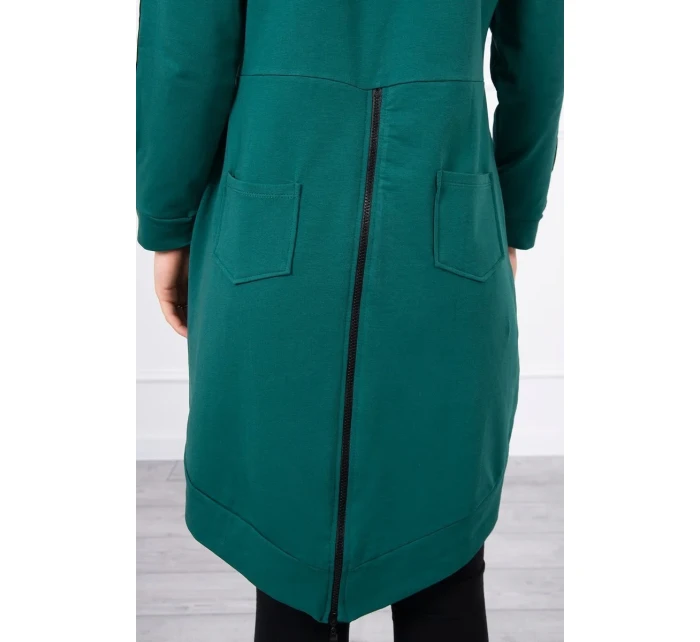 Mikina se zipem na zádech zelená