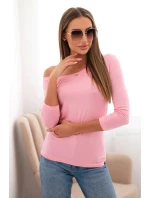 Dámska viskózna blúzka s 3/4 rukávmi svetloružová