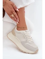Zateplené dámské sneakersy na platformě Big Star model 21705960 HIPOLY SYSTEM světle béžové - Big Star Shoes