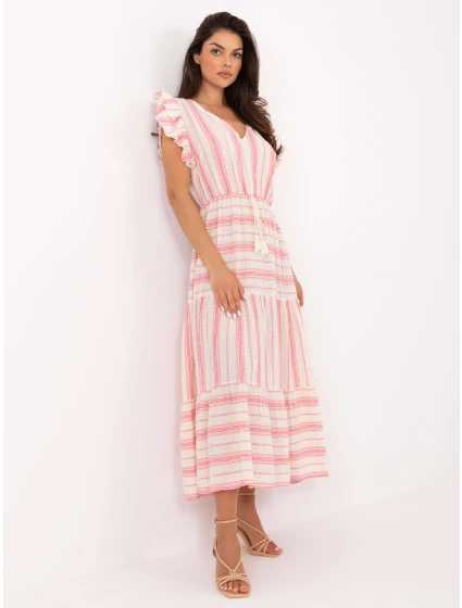 TW SK BI 28760.97 biele a ružové šaty TW SK BI 28760.97 biele a ružové šaty