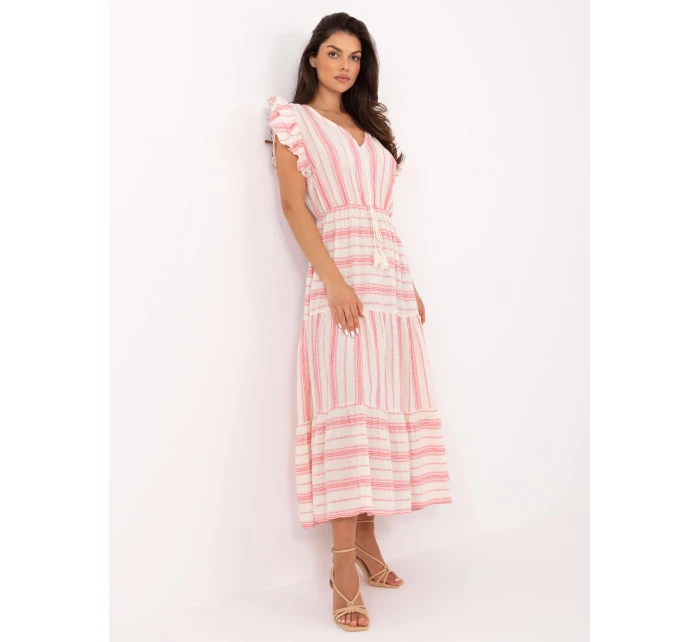 TW SK BI 28760.97 biele a ružové šaty TW SK BI 28760.97 biele a ružové šaty