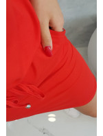 Viskózové šaty so zaväzovaním v páse červené