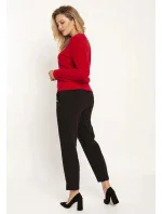 Dámsky sveter s dlhým rukávom Swe243 Red - MKN