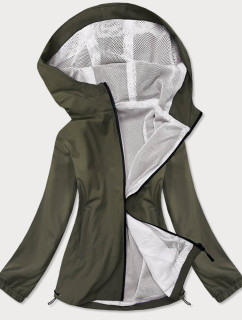 Letná dámska bunda v olivovej farbe s podšívkou (HH036-7)
