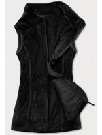 Čierna plyšová dámska vesta (HH003-1)