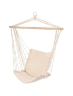 BRAZÍLSKA ZÁVESNÁ SEDACIA SEDAČKA HAMAK 100x50 cm PRÍRODNÉ S PUSHION PUSH WHITE