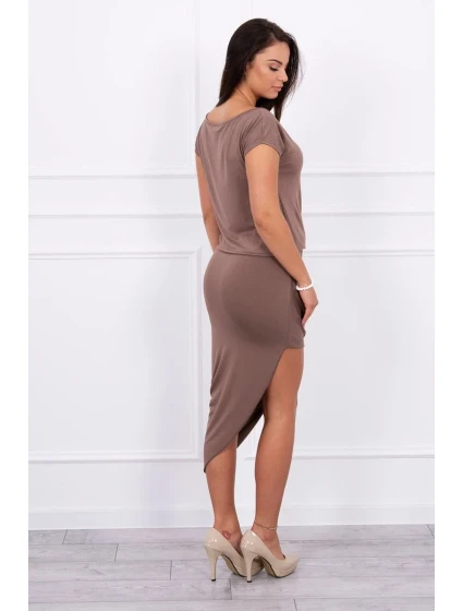 Asymetrické šaty cappuccino