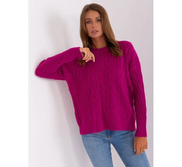 Sweter AT SW model 18895475 fioletowy - FPrice Sweter AT SW model 18895475 fioletowy - FPrice