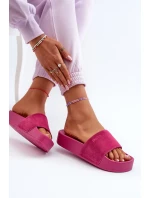 Dámske semišové šľapky na platforme Big Star Fuchsia