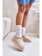 Dámske zateplené snežnice s kožušinou Light Beige Remenia Dámske zateplené snežnice s kožušinou Light Beige Remenia