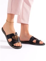 Trendy černé nazouváky dámské bez podpatku Trendy černé nazouváky dámské bez podpatku