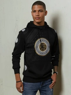 Pánská mikina s kapucí s potiskem černá Dstreet model 21968206 - FashionStreet