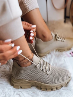 Dámske ponožkové tenisky STEEL THUNDER khaki FashionStreet ZY0345