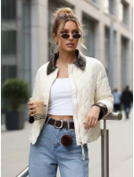 Dámska prešívaná bunda v ecru farbe FashionStreet TY5621