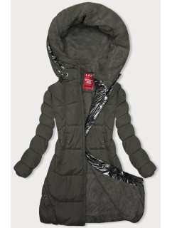 Zimná bunda v khaki farbe s kapucňou (2M-231)