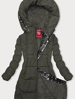 Zimní bunda v khaki barvě s kapucí model 21246043 - LHD