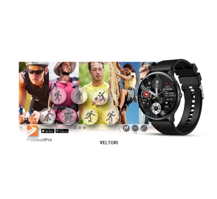 VELTORI VT160-1 Smartwatch Čierny silikónový remienok