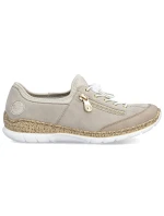 Dámske kožené slip-on topánky béžové Rieker N42F1-60