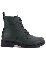 Dámské kožené kotníkové boty typu v zelené barvě Sergio model 22400139 - LEONE Dámské kožené kotníkové boty typu v zelené barvě Sergio model 22400139 - LEONE