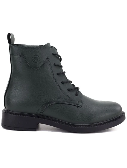 Dámské kožené kotníkové boty typu v zelené barvě Sergio model 22400139 - LEONE Dámské kožené kotníkové boty typu v zelené barvě Sergio model 22400139 - LEONE