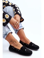 Damskie Zamszowe Mokasyny Czarne Si Passione