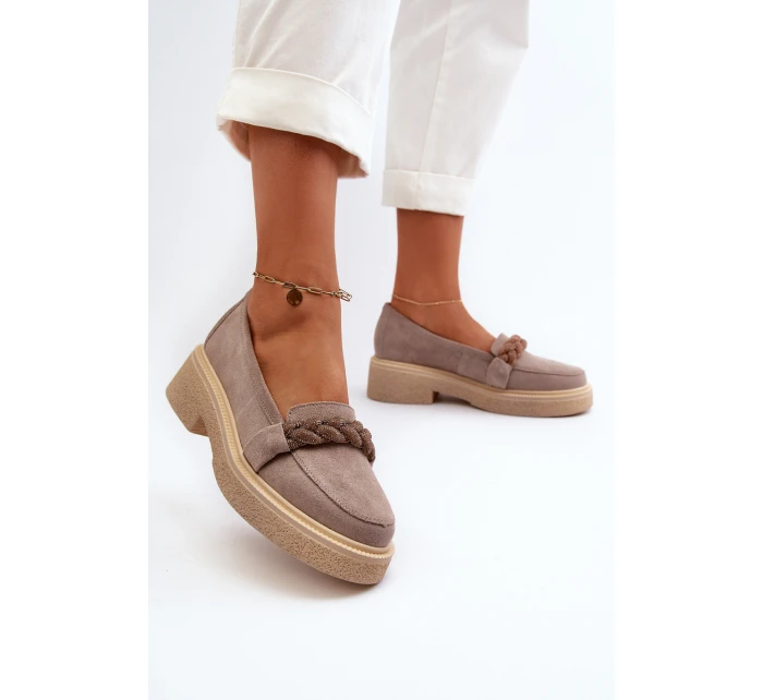 Zazoo 3429/W Damskie Zamszowe Mokasyny Z Ozdobą Cappuccino Zazoo 3429/W Damskie Zamszowe Mokasyny Z Ozdobą Cappuccino