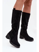 Dámské kozačky na blok Eko semiš černé Darisse Dámské kozačky na blok Eko semiš černé Darisse