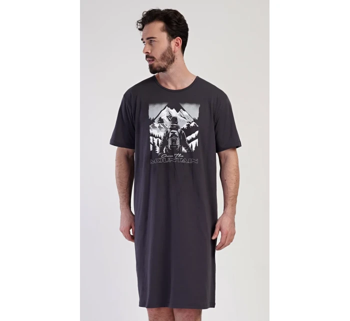 Pánska nočná košeľa s krátkym rukávom Mountain