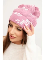 Dámská zimní čepice z vlny s krystaly model 21750426 grafitová - K-Fashion Dámská zimní čepice z vlny s krystaly model 21750426 grafitová - K-Fashion