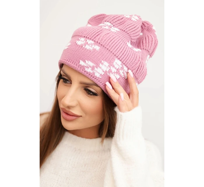 Dámská zimní čepice z vlny s krystaly model 21750426 grafitová - K-Fashion Dámská zimní čepice z vlny s krystaly model 21750426 grafitová - K-Fashion