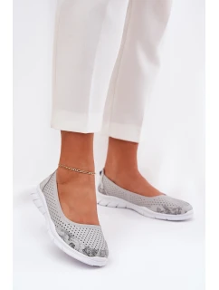 Kožené baleríny  šedé model 21686558 - VINCEZA