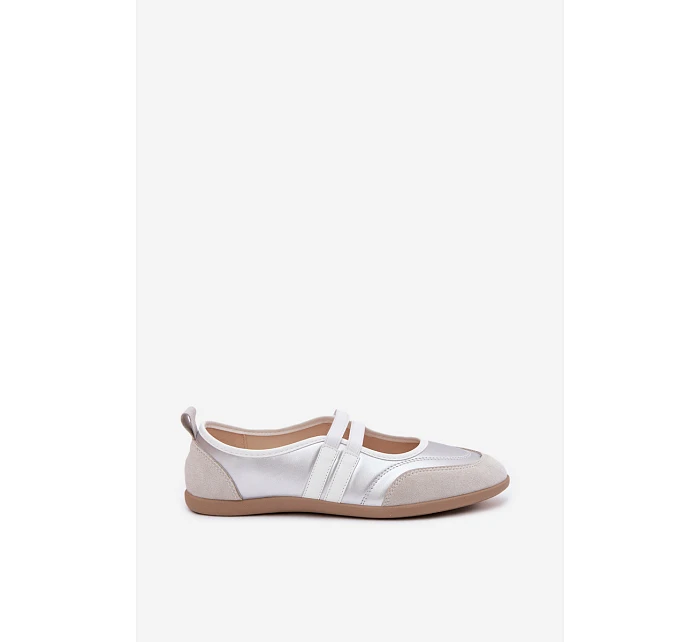 Sportové baleríny s elastickými pásky stříbrné Donatella Sportové baleríny s elastickými pásky stříbrné Donatella